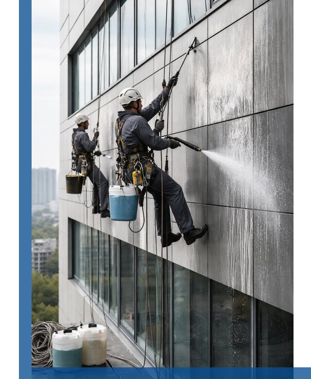 Профессиональная мойка вентилируемых фасадов в Пятигорске