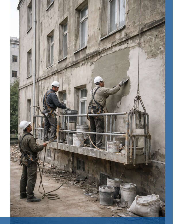 Капитальный ремонт фасада в Пятигорске от 4315 р. | ВЫСОТНИК-Птг