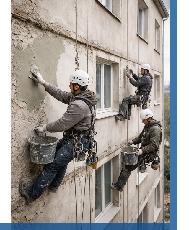 Ремонт штукатурного фасада в Пятигорске от 770 р. под ключ | ВЫСОТНИК-Птг