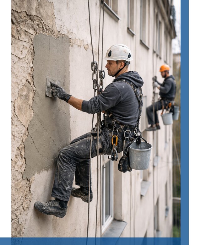 Восстановление штукатурки фасада в Пятигорске от 1233 р. | ВЫСОТНИК-Птг