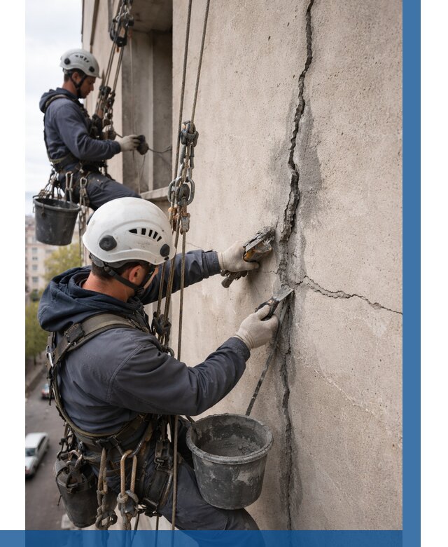 Заделка трещин на фасаде в Пятигорске от 925 р. | ВЫСОТНИК-Птг