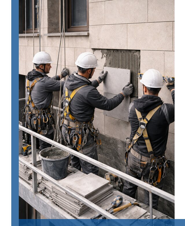 Ремонт облицовки фасада плиткой в Пятигорске с гарантией