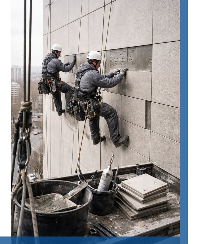 Ремонт фасада из керамогранита в Пятигорске от 2568 р. | ВЫСОТНИК-Птг