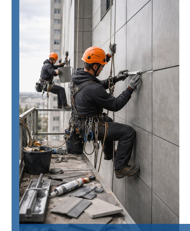 Профессиональный ремонт фасада из керамогранита в Пятигорске