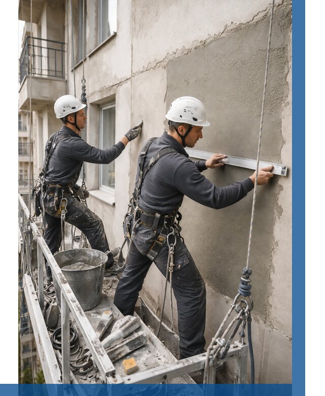 Штукатурка фасада на высоте в Пятигорске от 925 р. | ВЫСОТНИК-Птг