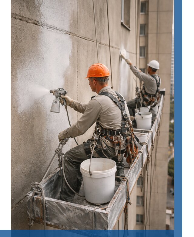 Грунтовка фасада на высоте в Пятигорске от 123 р. | ВЫСОТНИК-Птг