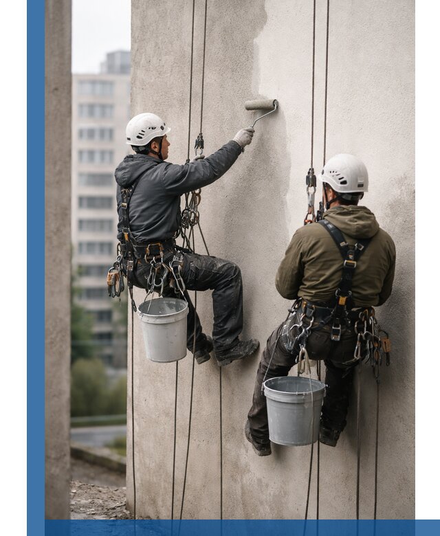 Покраска фасадов высотными альпинистами в Пятигорске с гарантией