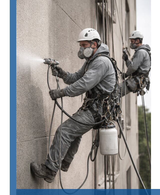 Безвоздушная покраска фасадов зданий в Пятигорске профессионально