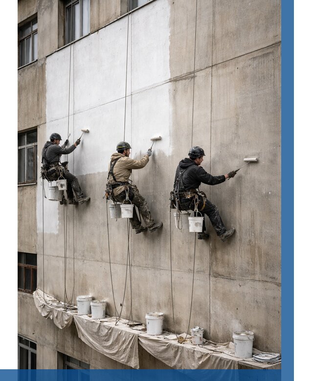 Покраска бетонного фасада в Пятигорске от 360 р за м2 | ВЫСОТНИК-Птг