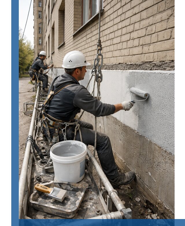 Окраска цоколя здания в Пятигорске профессионально и надежно