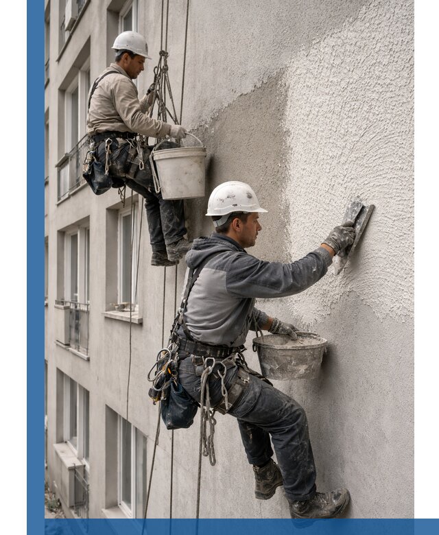 Нанесение декоративной штукатурки короед на фасад в Пятигорске