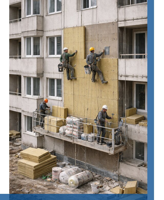 Утепление фасада минватой в Пятигорске от 1541 р. | ВЫСОТНИК-Птг