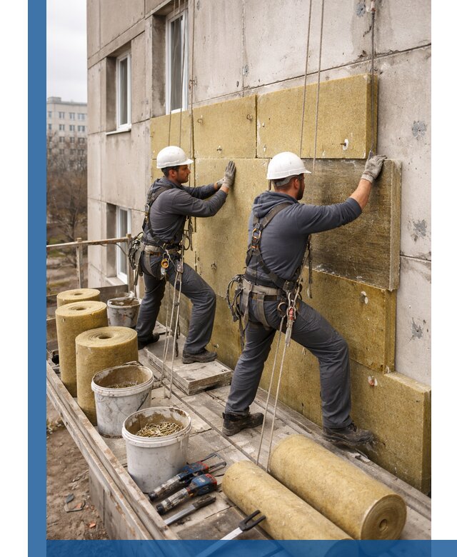 Утепление фасада минватой в Пятигорске под ключ с гарантией