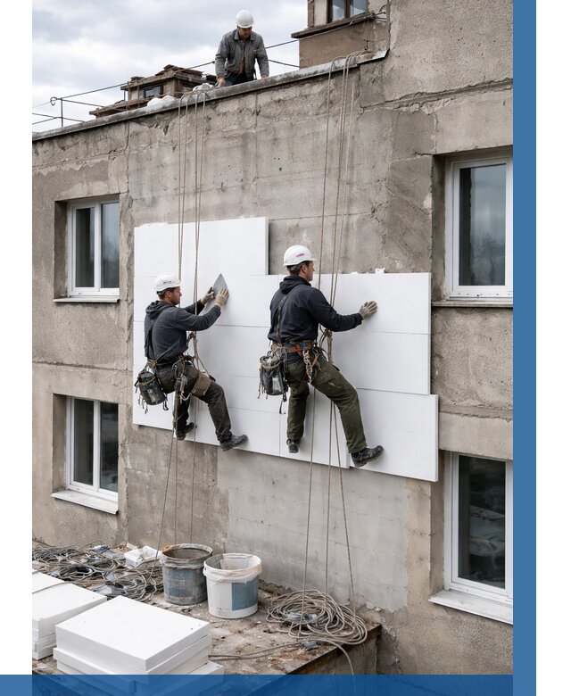 Утепление фасада пенополистиролом в Пятигорске от 1849 р. | ВЫСОТНИК-Птг