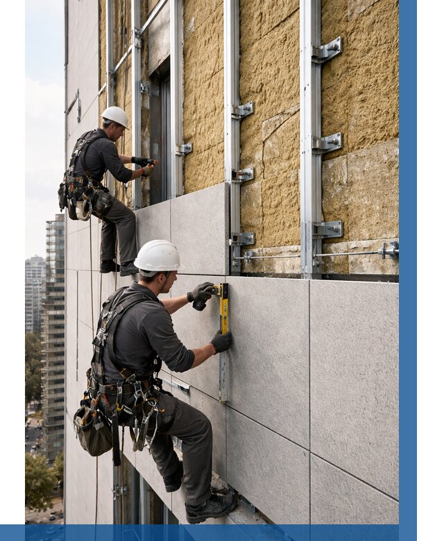 Монтаж вентилируемого фасада в Пятигорске от 3596 р. | ВЫСОТНИК-Птг