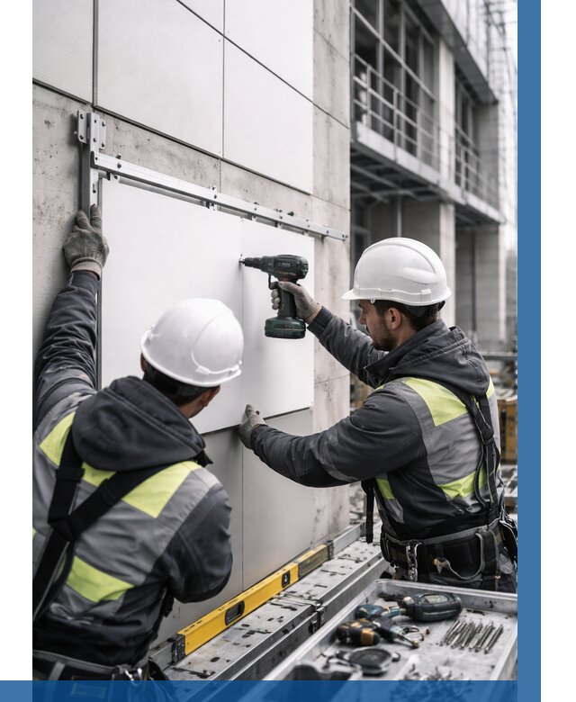 Монтаж композитных панелей фасада в Пятигорске от 2568 р. | ВЫСОТНИК-Птг