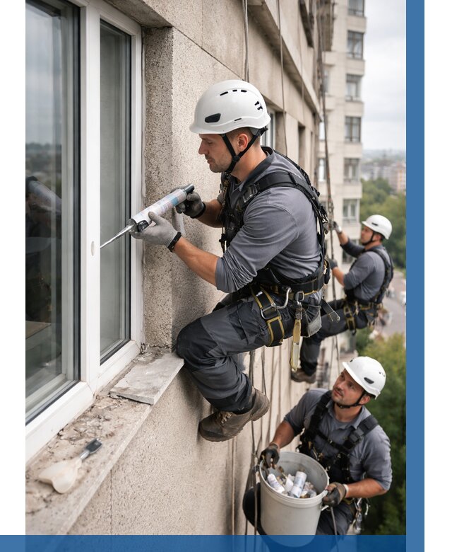 Герметизация оконных швов снаружи в Пятигорске от 1541 р. | ВЫСОТНИК-Птг