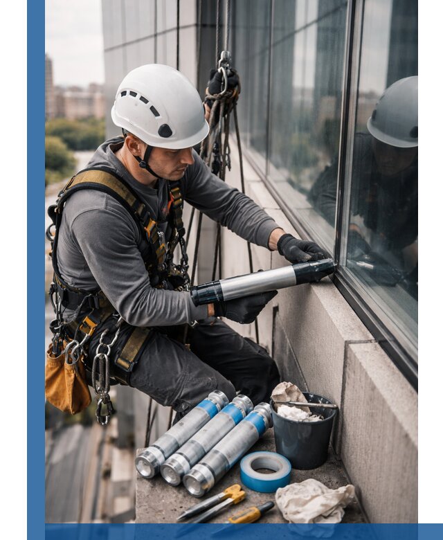 Герметизация стыков витража в Пятигорске для герметичных фасадов