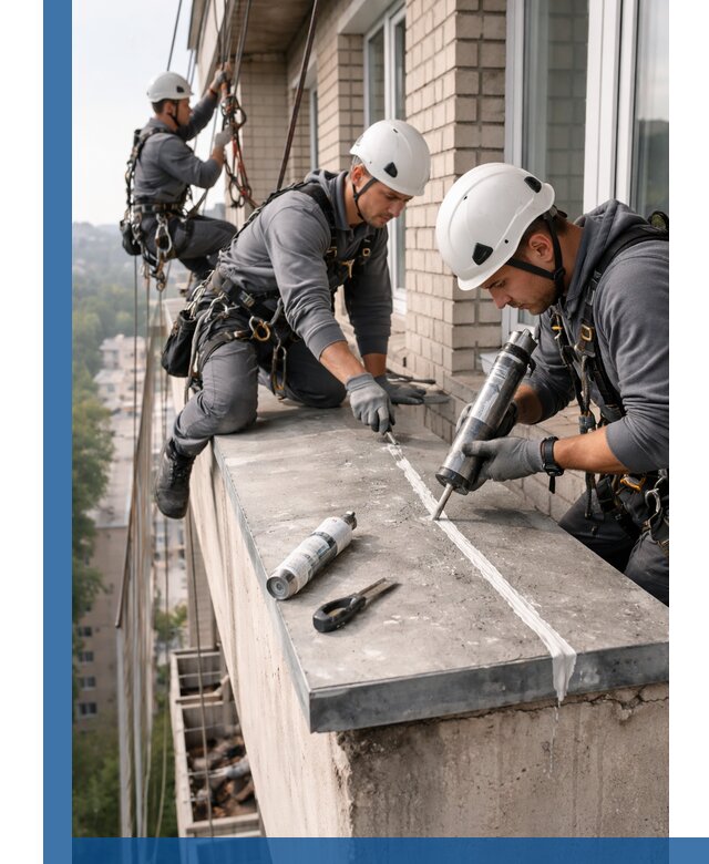 Герметизация балконного козырька в Пятигорске профессионально