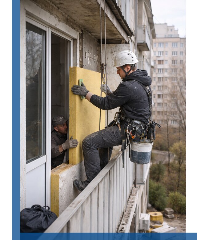 Профессиональное утепление балкона снаружи в Пятигорске под ключ