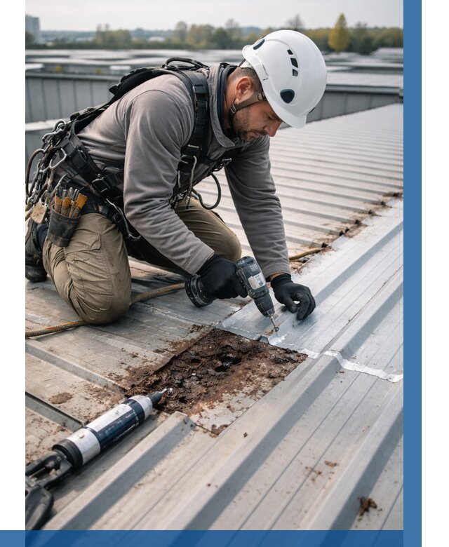 Ремонт профнастила на кровле в Пятигорске от 719 р. | ВЫСОТНИК-Птг