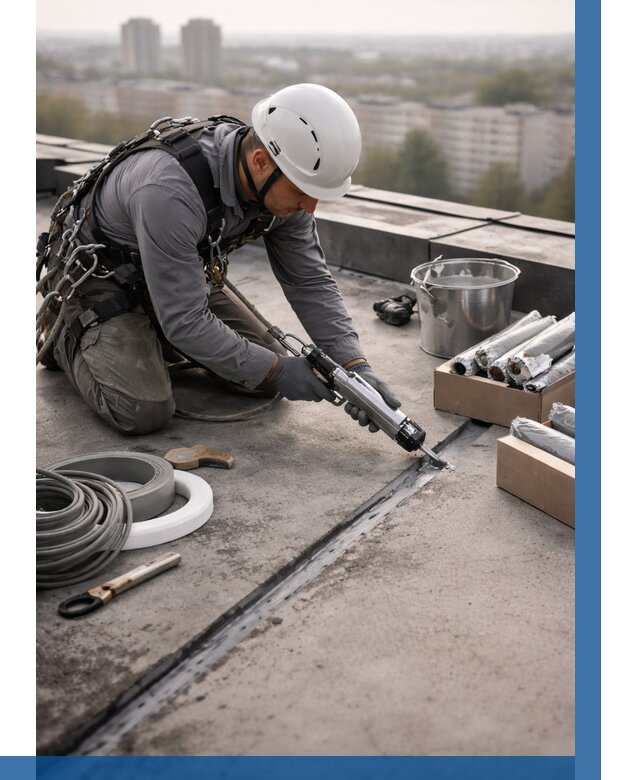 Герметизация швов кровли в Пятигорске от 462 р./м2 | ВЫСОТНИК-Птг