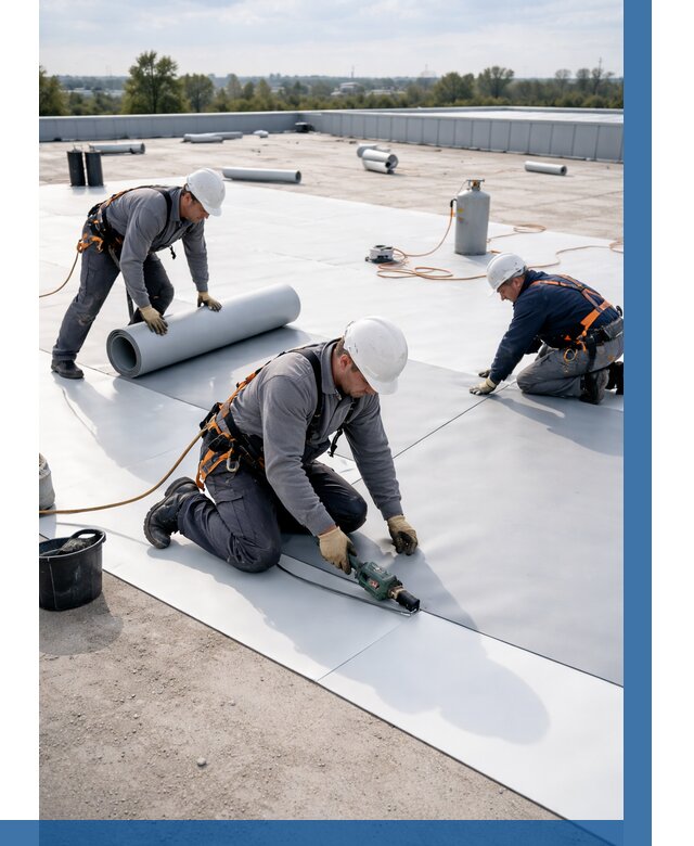 Монтаж мембранной кровли под ключ в Пятигорске от 1233 р. | ВЫСОТНИК-Птг