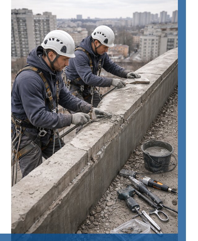 Ремонт парапета на кровле в Пятигорске от 1541 р. | ВЫСОТНИК-Птг