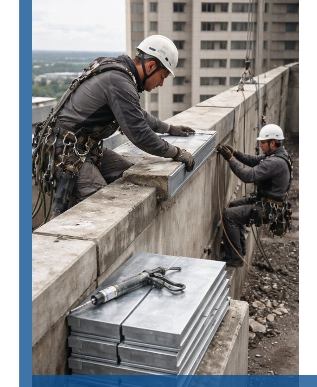 Замена парапетных крышек и установка новых в Пятигорске