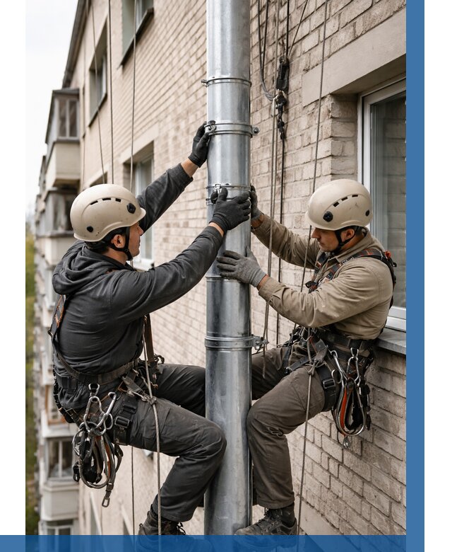 Замена водосточных труб в Пятигорске от 6677 р. | ВЫСОТНИК-Птг