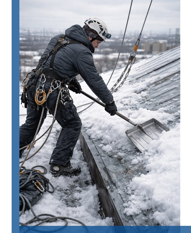 Профессиональная очистка кровли от снега и наледи в Пятигорске