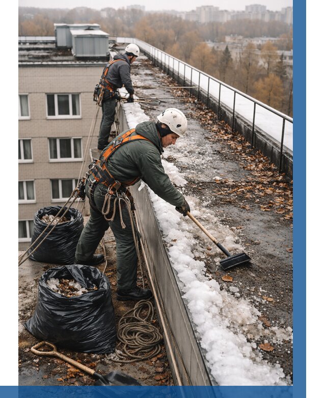 Очистка кровли по периметру в Пятигорске от 565 р. | ВЫСОТНИК-Птг