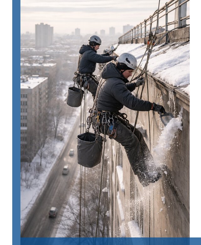 Очистка карнизов от снега в Пятигорске профессионально и безопасно