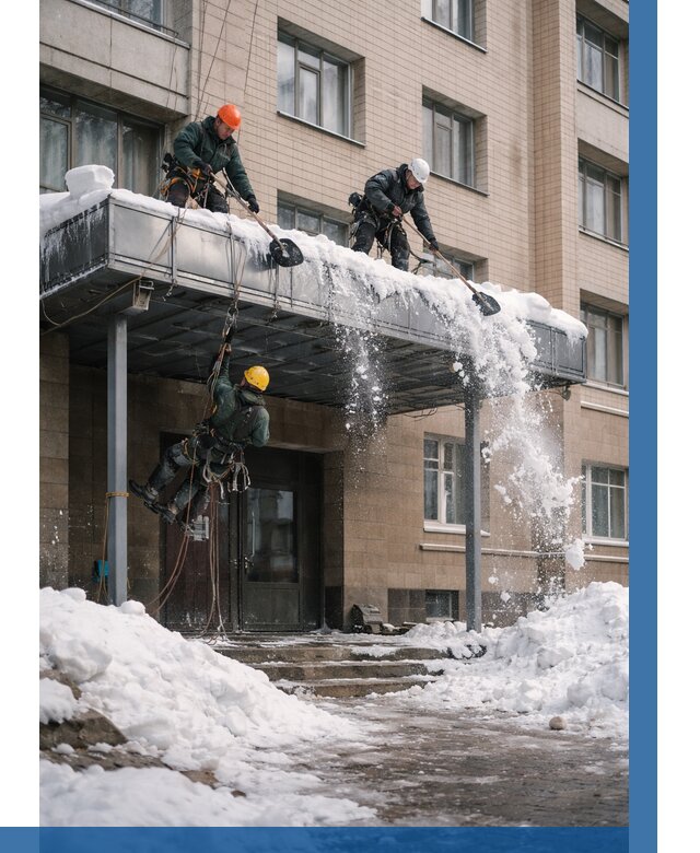 Очистка козырьков от снега в Пятигорске от 3596 р. | ВЫСОТНИК-Птг