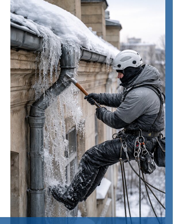 Очистка водостоков от льда в Пятигорске от 3596 р. | ВЫСОТНИК-Птг