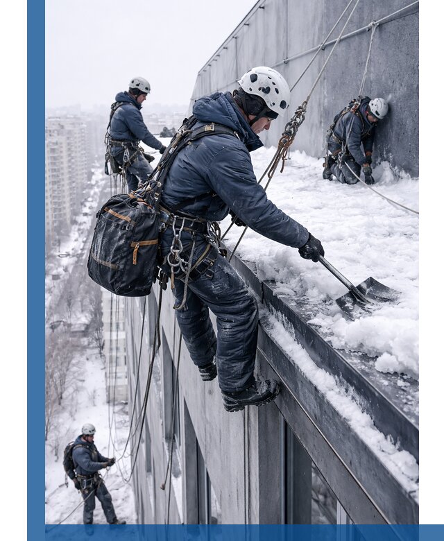 Абонентское обслуживание кровли зимой в Пятигорске регулярный уход