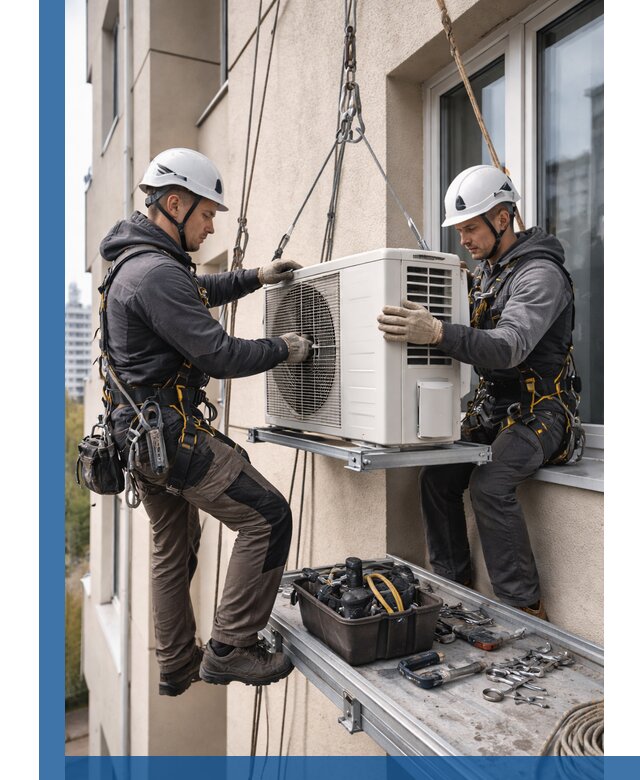 Перенос внешнего блока кондиционера в Пятигорске с монтажом и крепежом