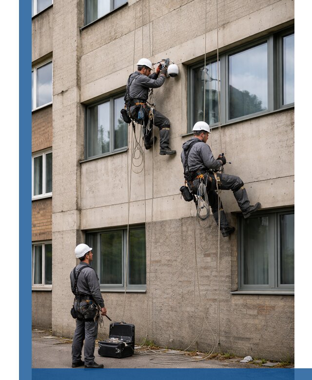 Монтаж фасадных камер видеонаблюдения в Пятигорске под ключ