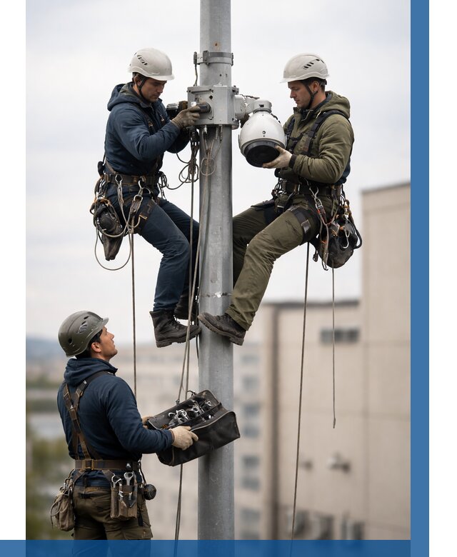 Установка видеокамер на мачте в Пятигорске от 8732 р. | ВЫСОТНИК-Птг