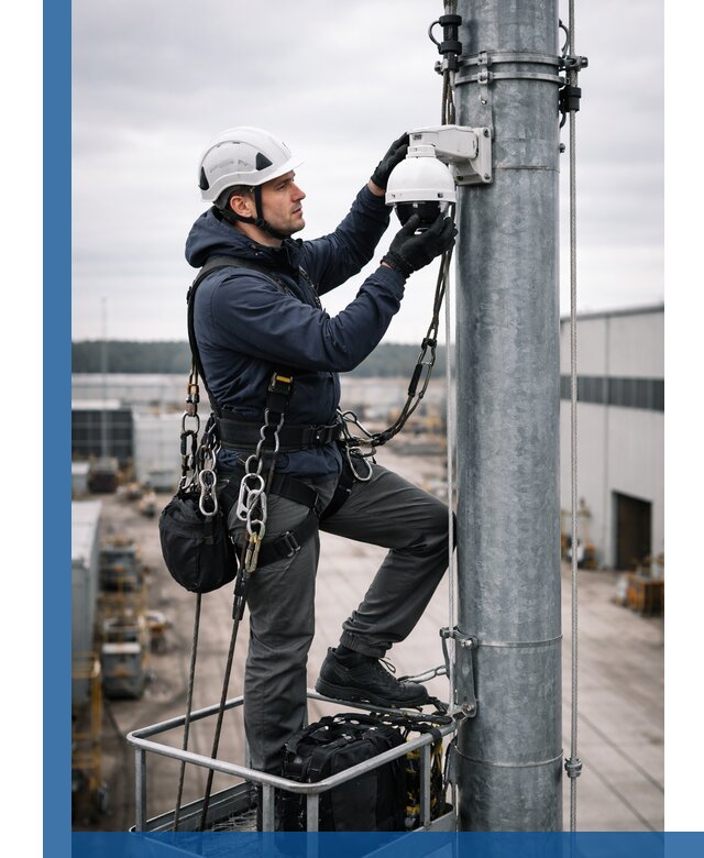 Профессиональная установка видеокамер на мачте в Пятигорске