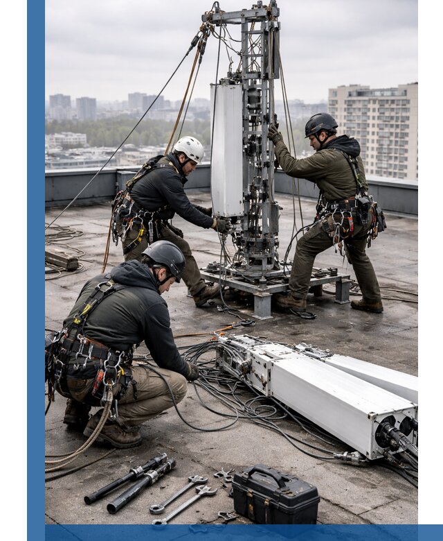 Демонтаж антенн на крыше зданий в Пятигорске с гарантией