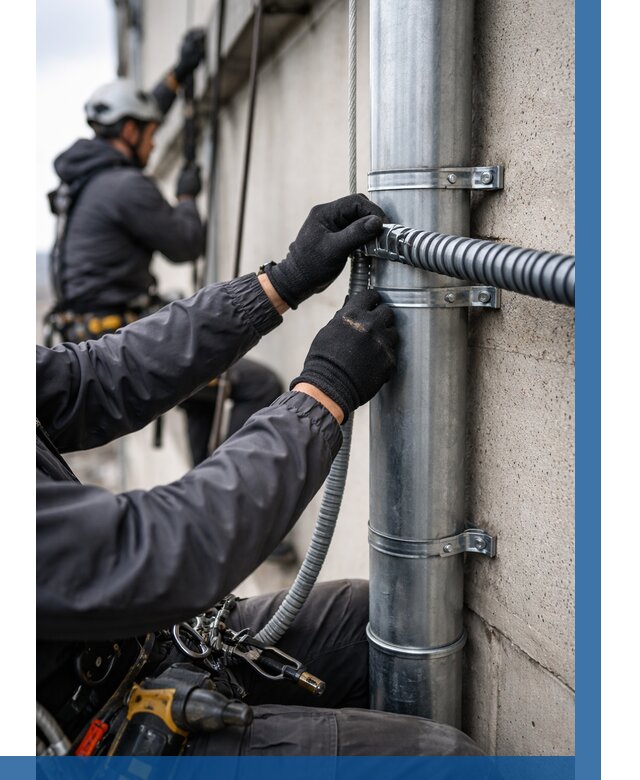 Монтаж гофры для кабеля в Пятигорске от 308 р. | ВЫСОТНИК-Птг