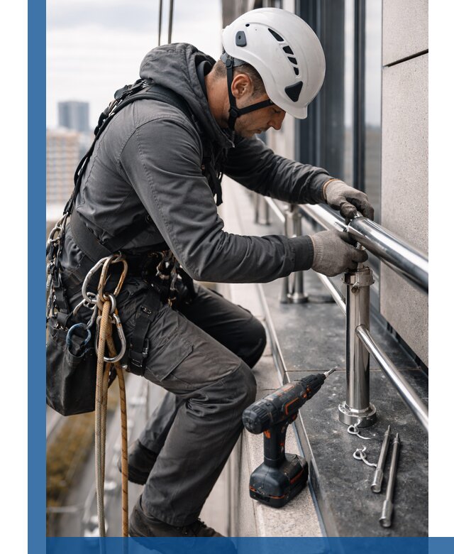 Монтаж ограждений на высоте в Пятигорске для зданий и конструкций