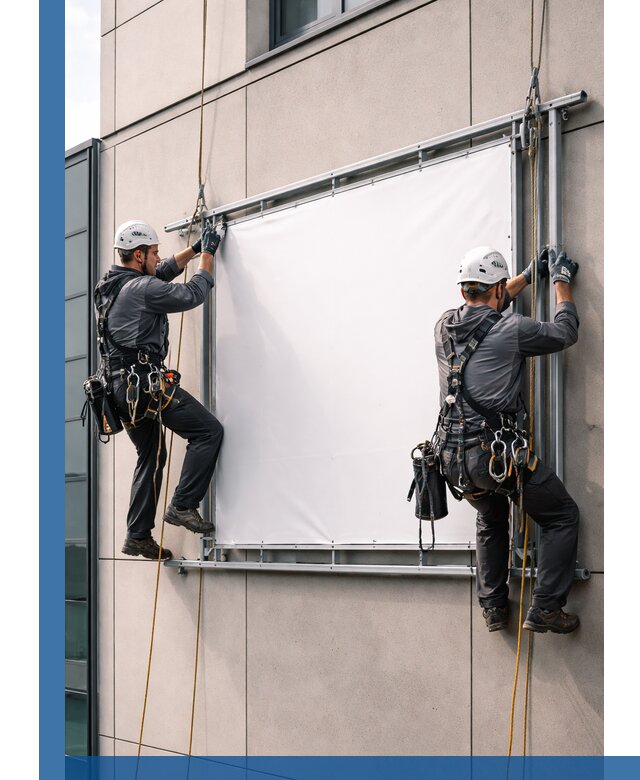 Монтаж наружной рекламной вывески в Пятигорске под ключ