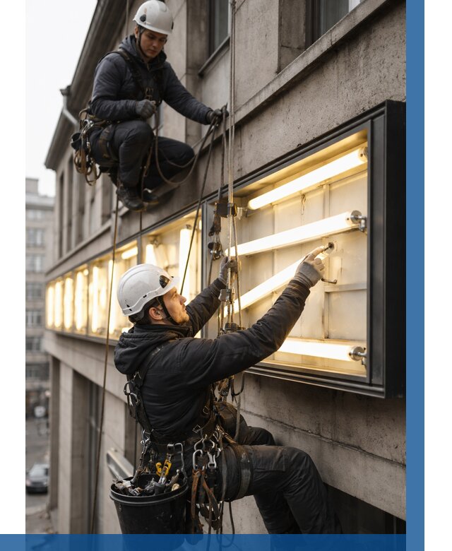 Замена ламп в вывеске в Пятигорске под ключ от 3596 р. | ВЫСОТНИК-Птг