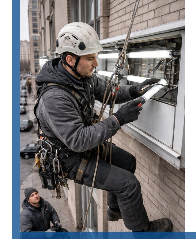 Профессиональная замена ламп в наружной вывеске в Пятигорске