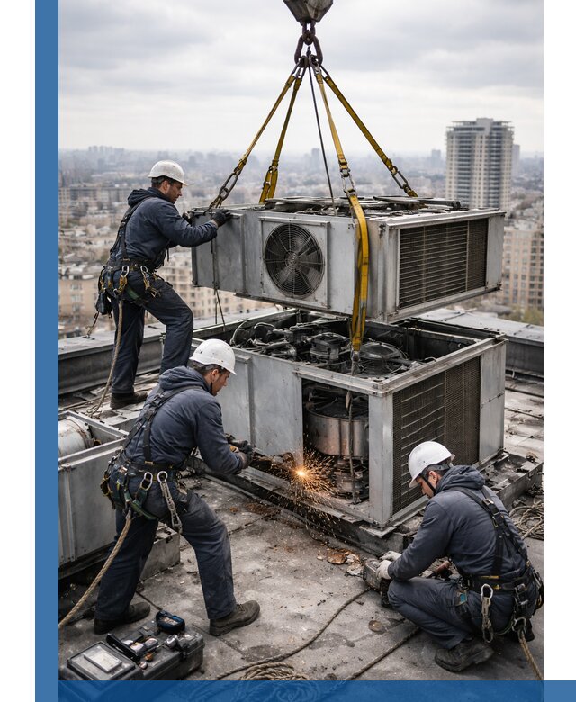 Демонтаж крышной установки в Пятигорске любой сложности