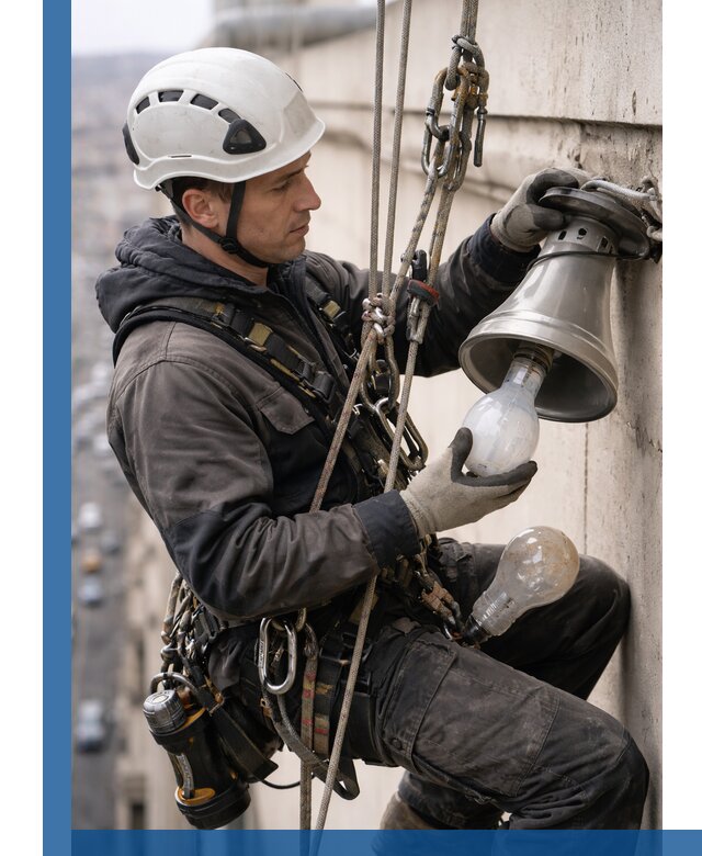 Замена ламп на высоте в Пятигорске профессионально и быстро