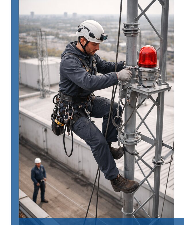 Монтаж заградительных огней и обслуживание объектов в Пятигорске