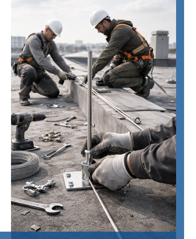 Монтаж молниезащиты на кровле в Пятигорске цена от 25683 р. | ВЫСОТНИК-Птг